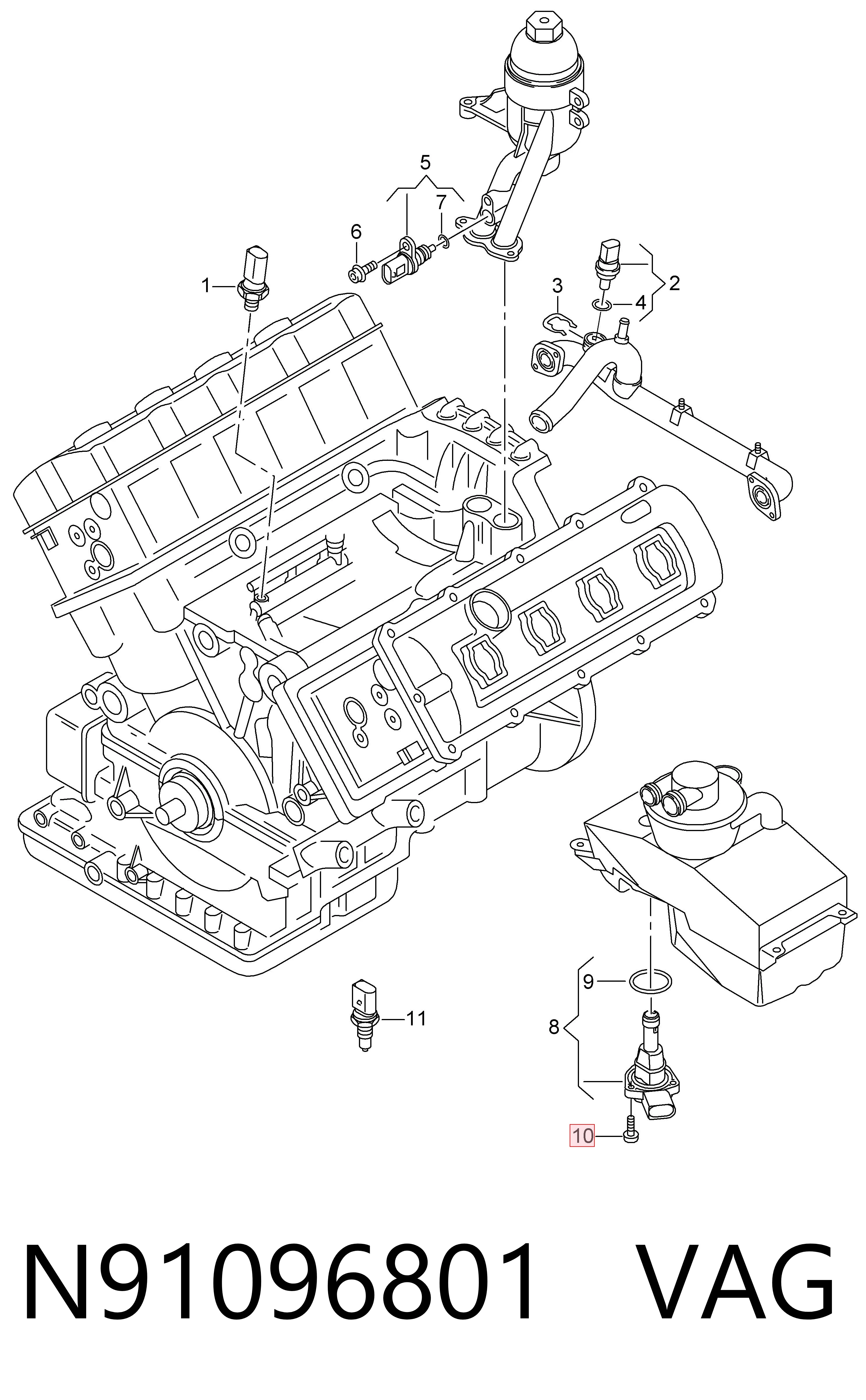 Болт масляного піддону VAG N91096801 ціна, від 1.21 USD