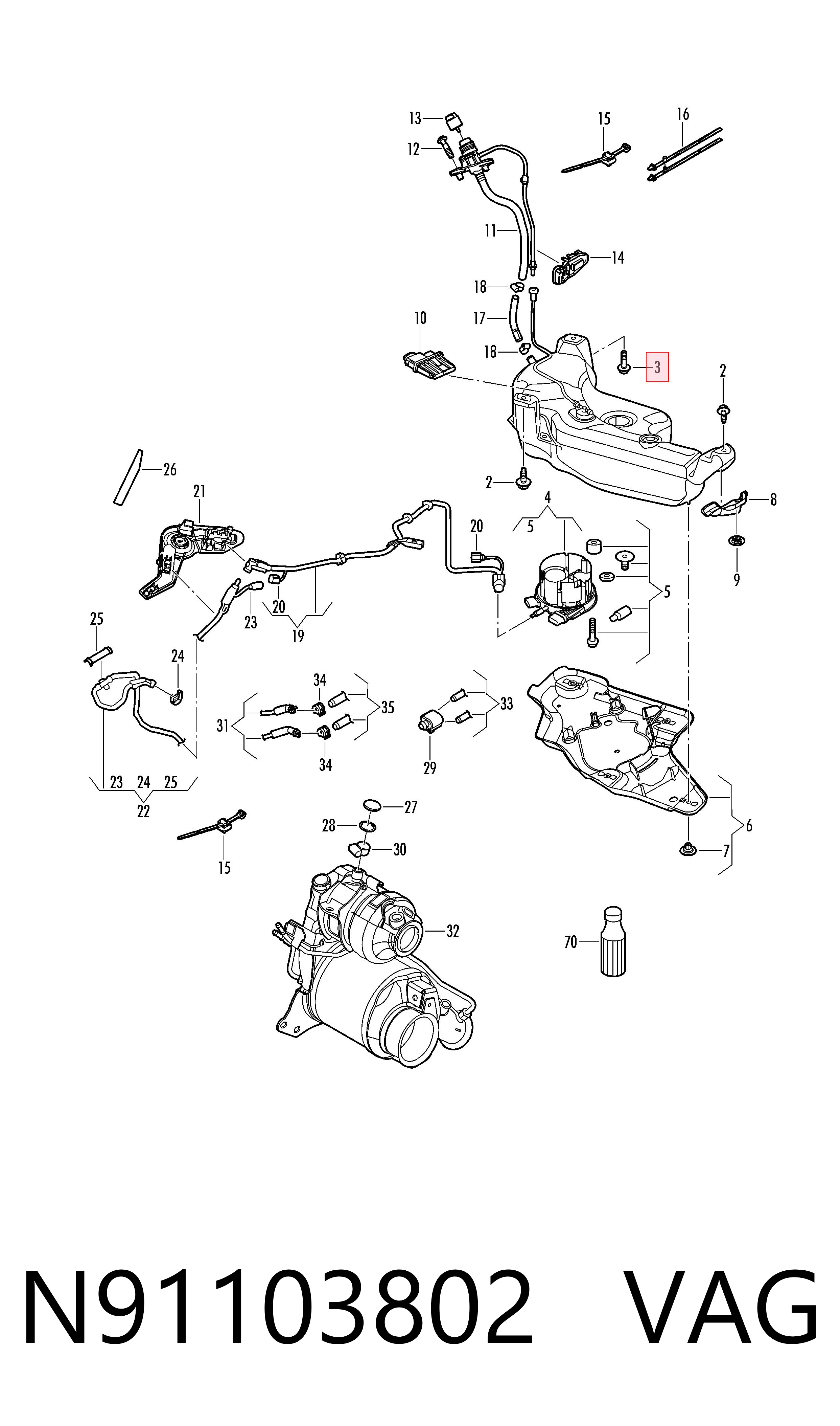  VAG N91103802 ціна, від 1.42 USD