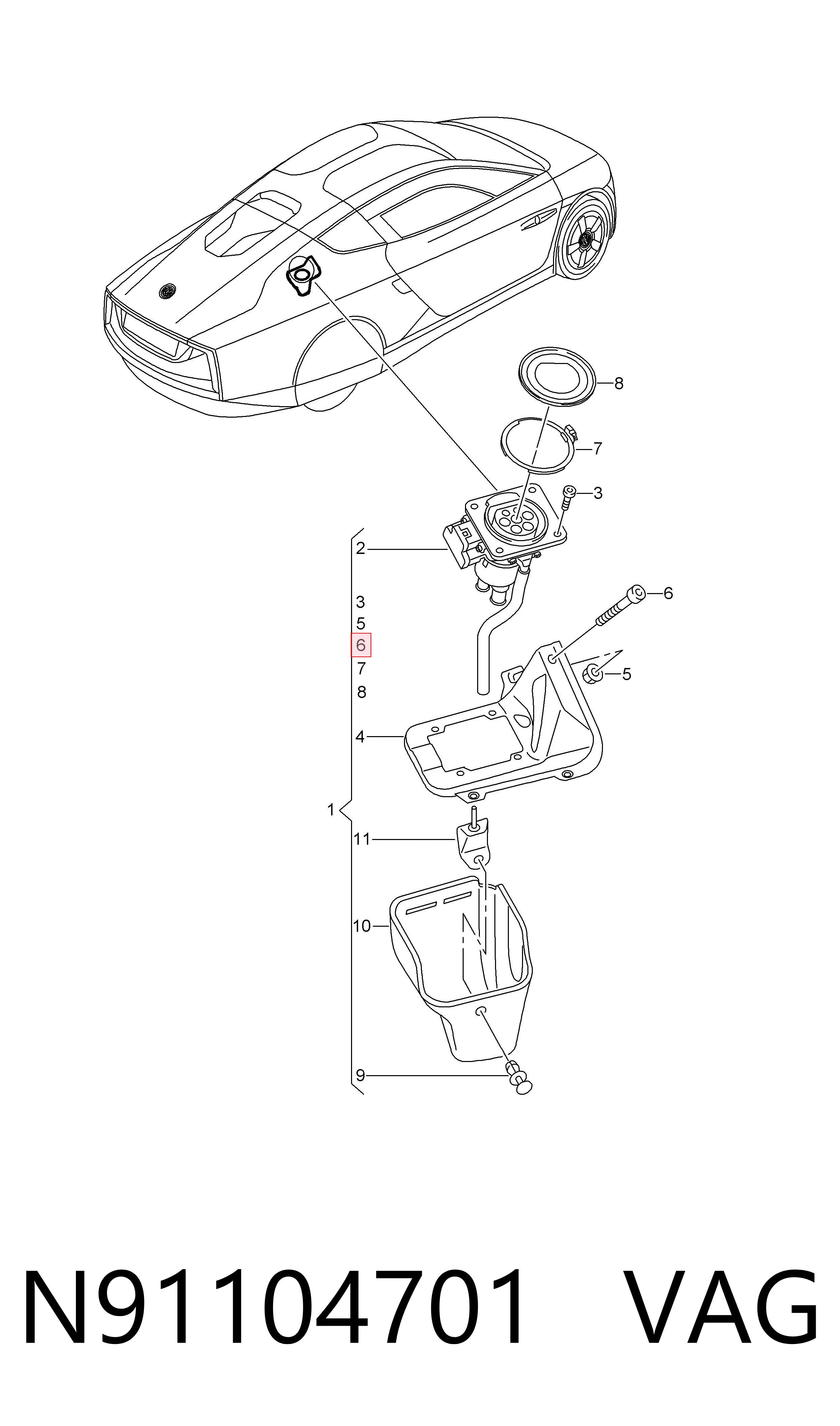 N91104701 VAG Болт кріплення головки блоку циліндрів