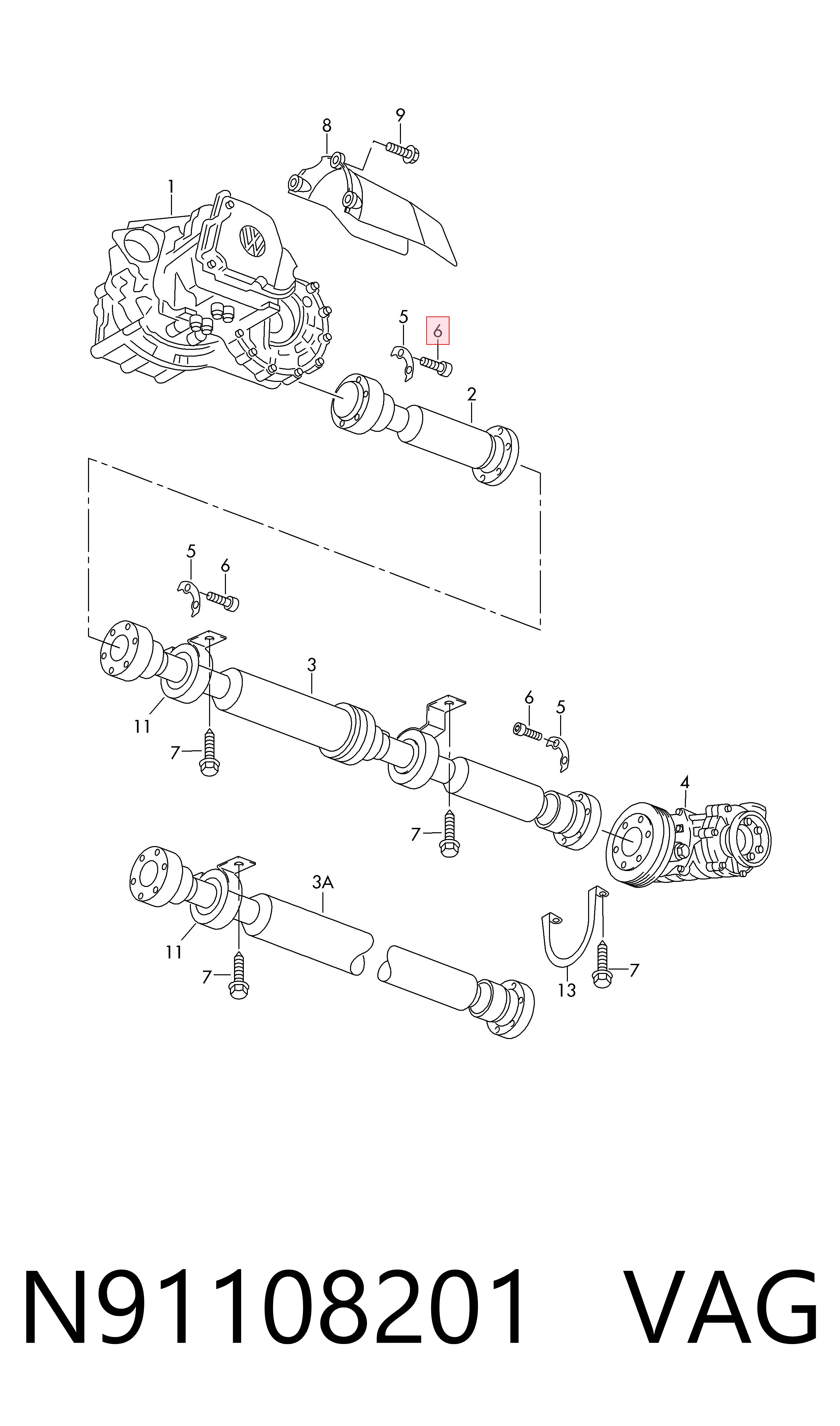 Болт/гайка кріплення VAG N91108201 ціна, від 0.93 USD