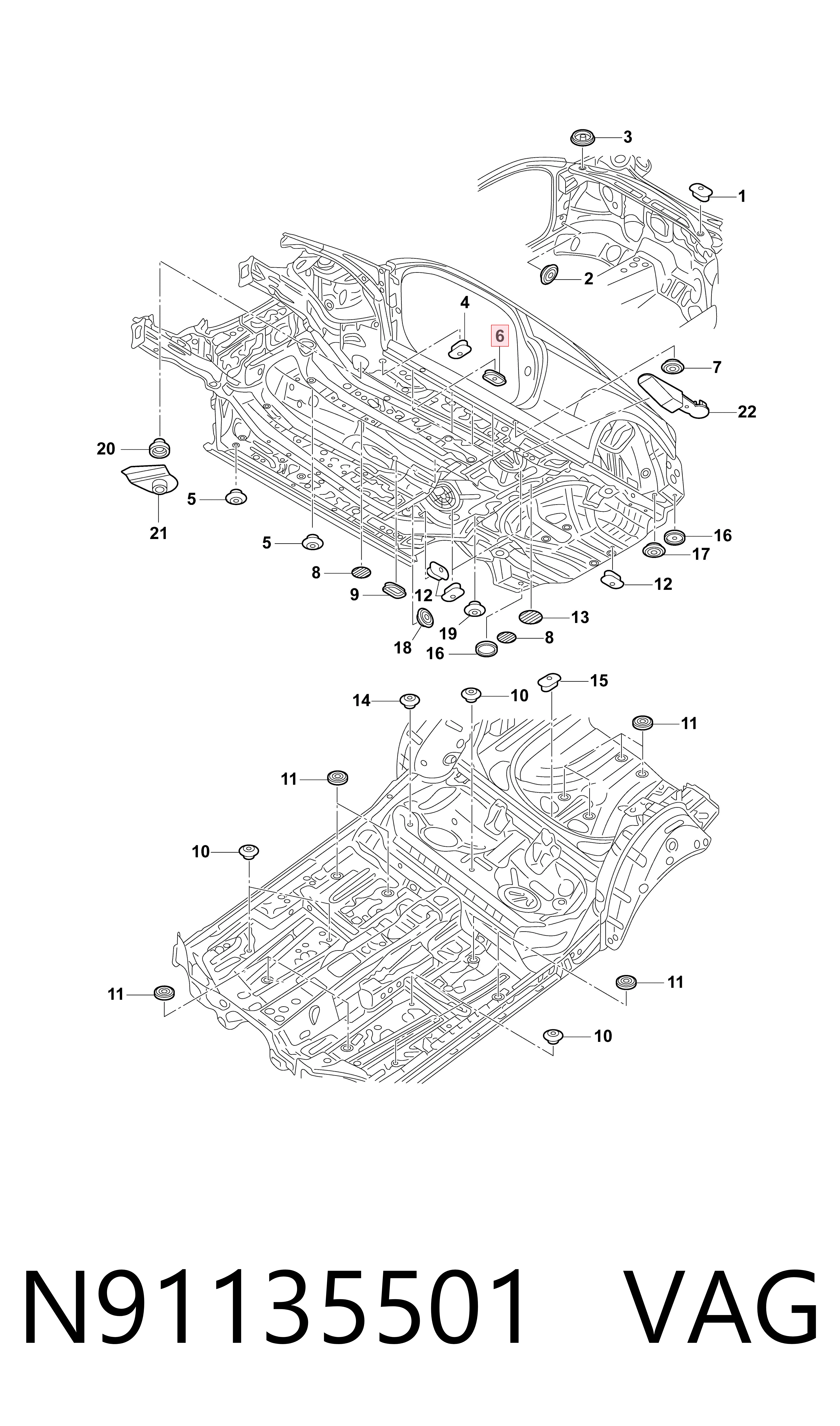  VAG N91135501 ціна, від 0.92 USD