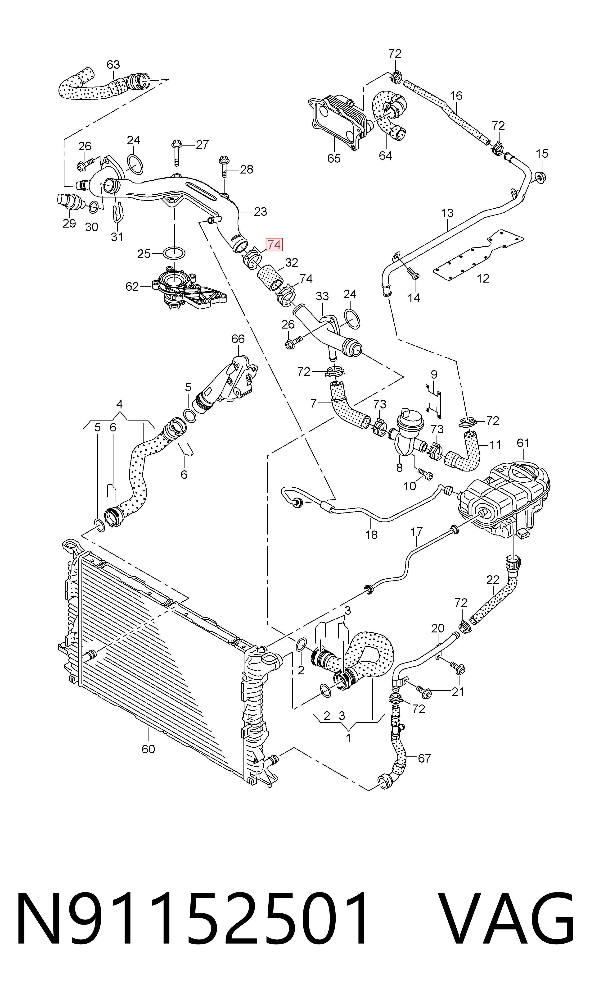  VAG N91152501 ціна, від 7.26 USD