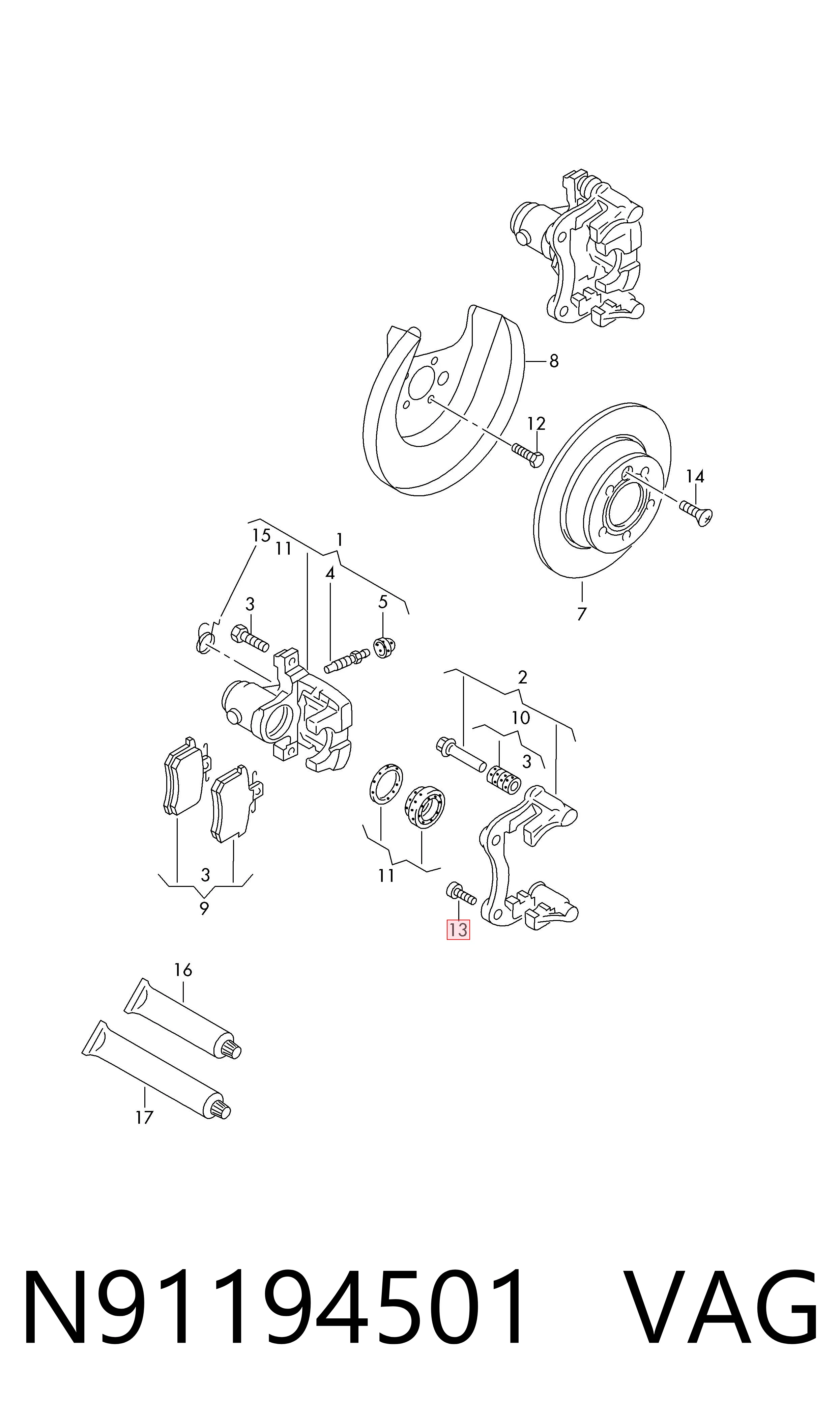  VAG N91194501 ціна, від 4.93 USD