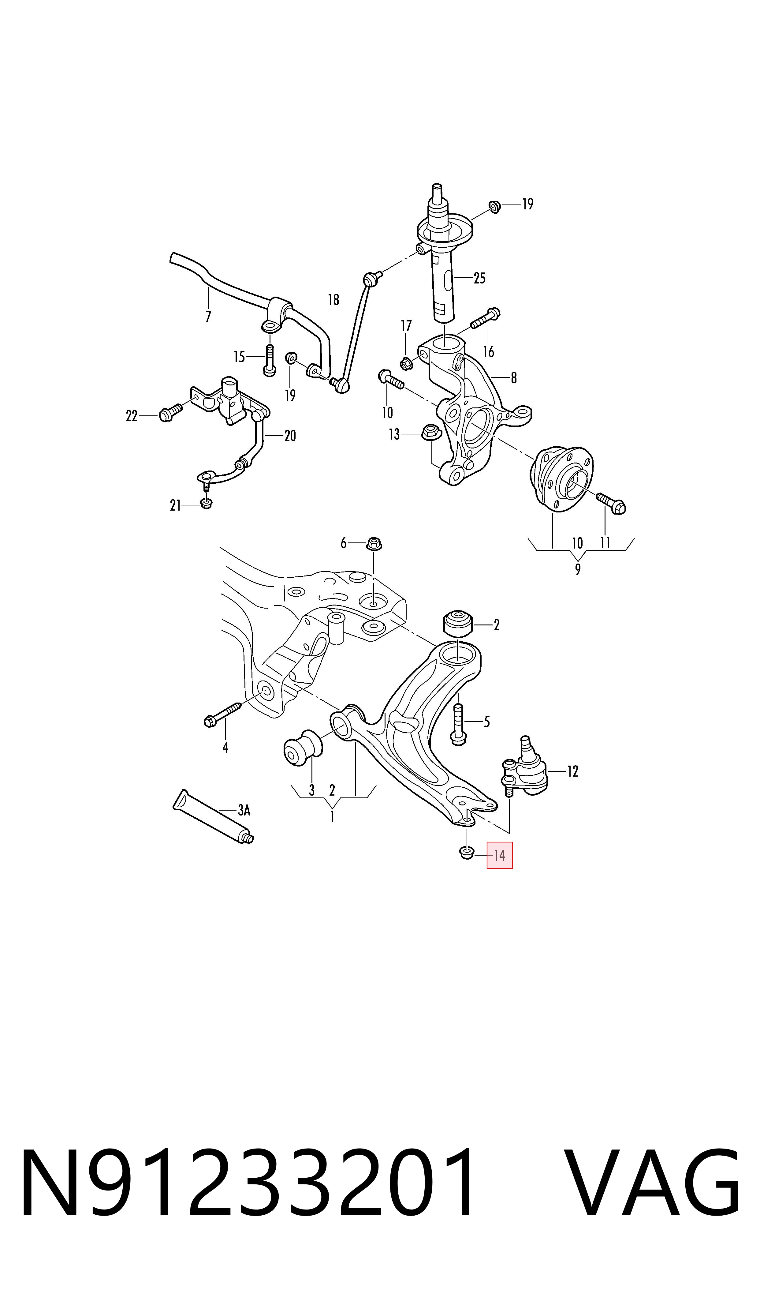  VAG N91233201 ціна, від 1.76 USD