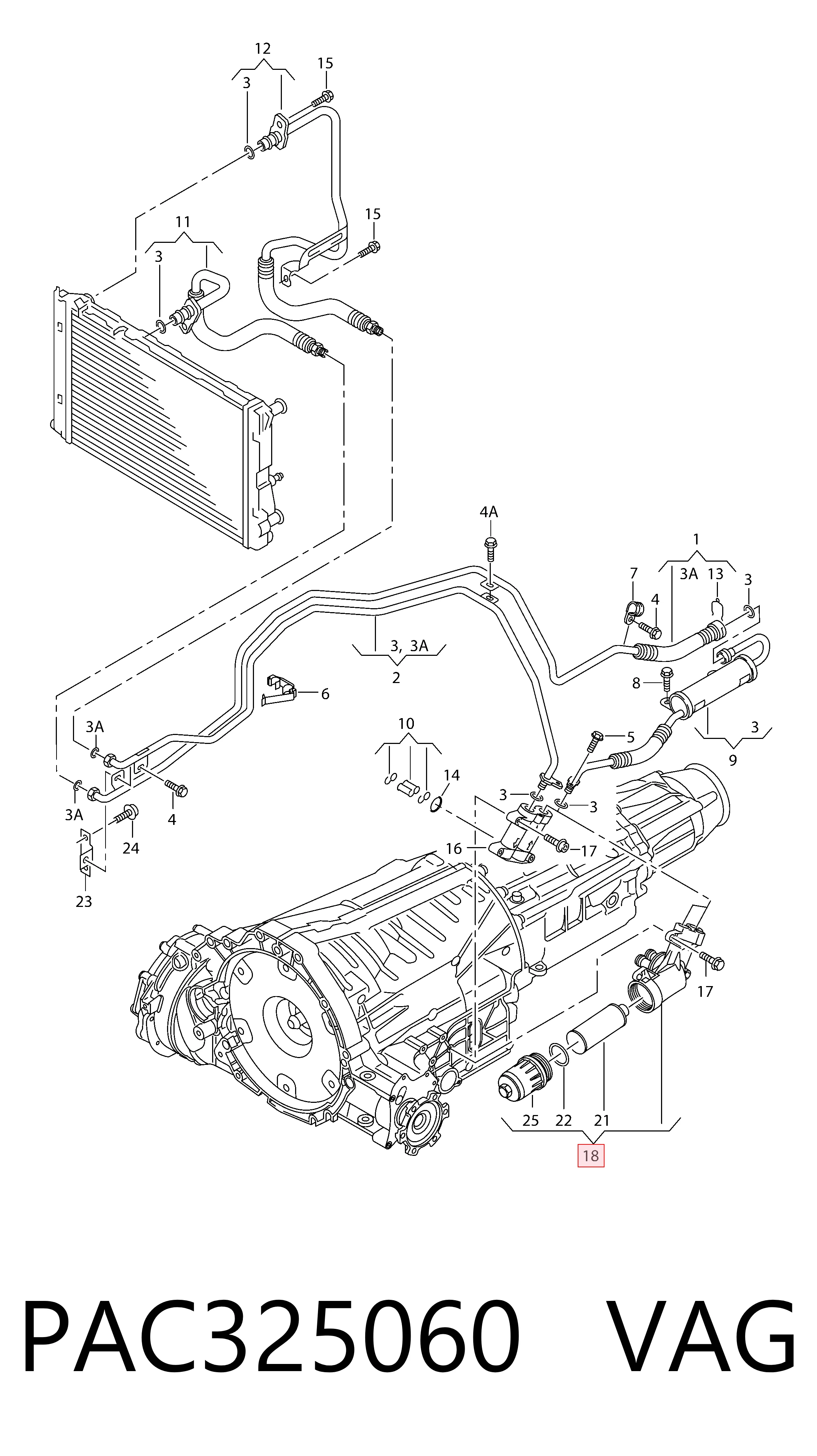 Фільтр коробки автомат VAG PAC325060 ціна, від 31.58 USD