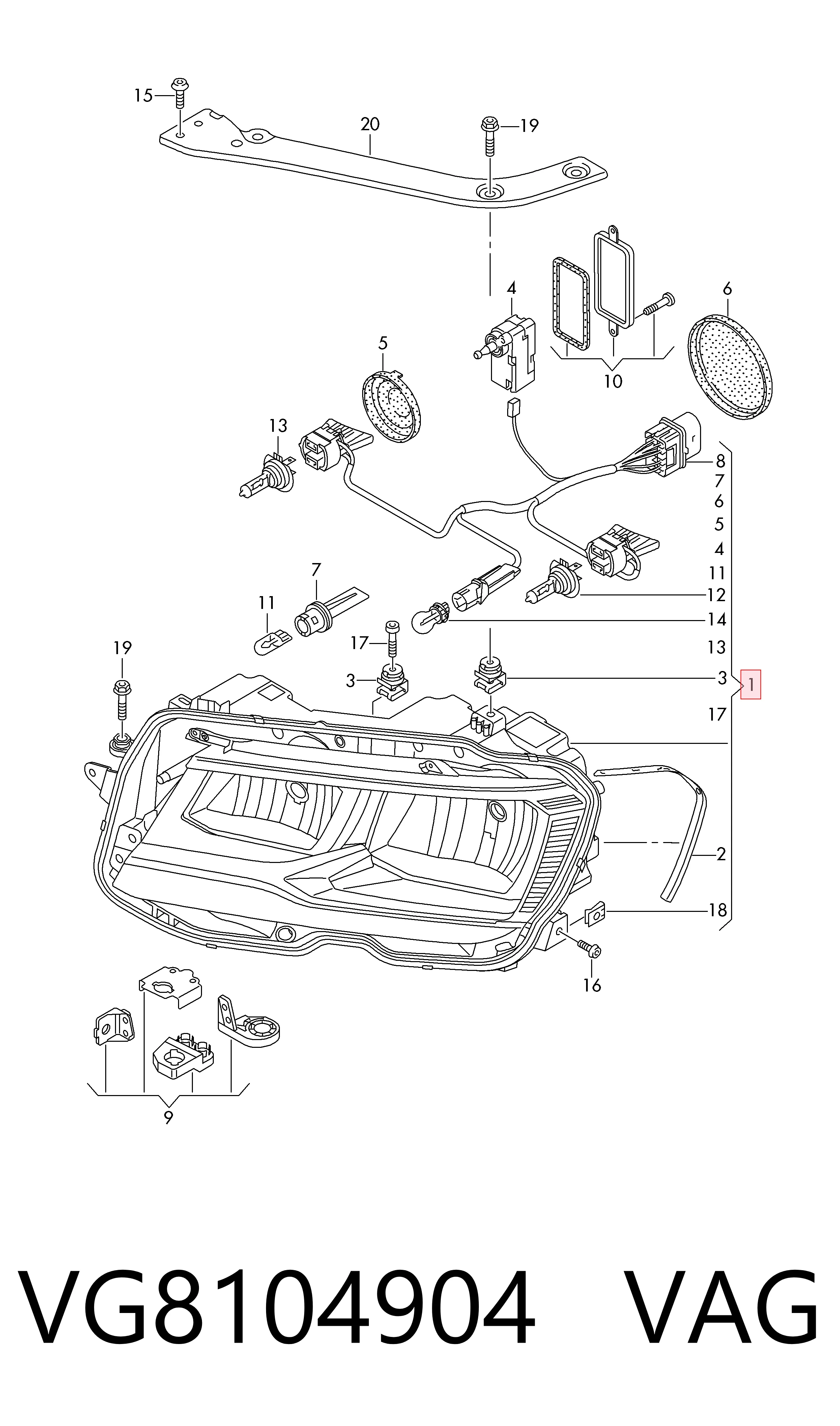 Фара ліва FP7445R1E Depo/Loro/Abakus