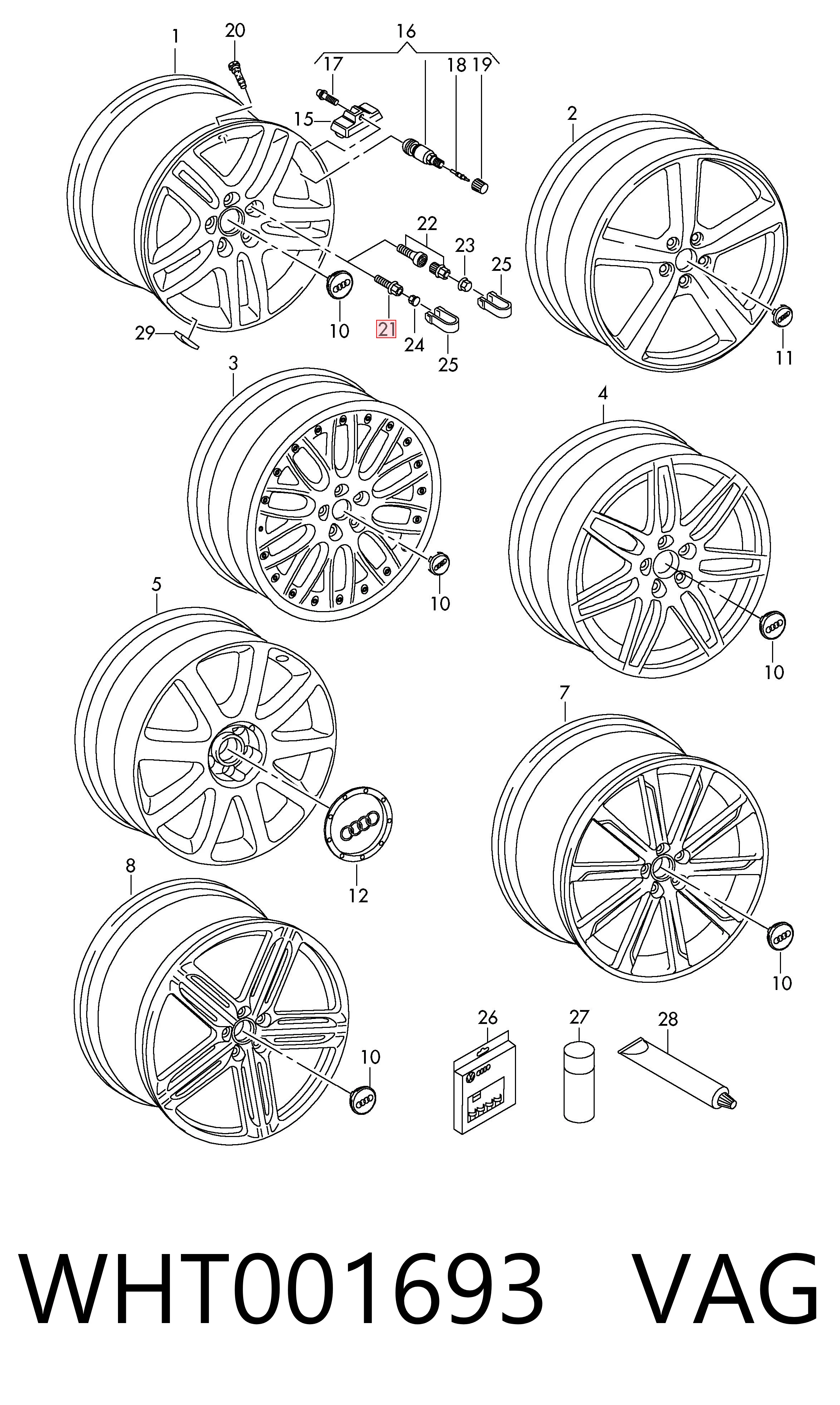 WHT001693 VAG Болти до колеса