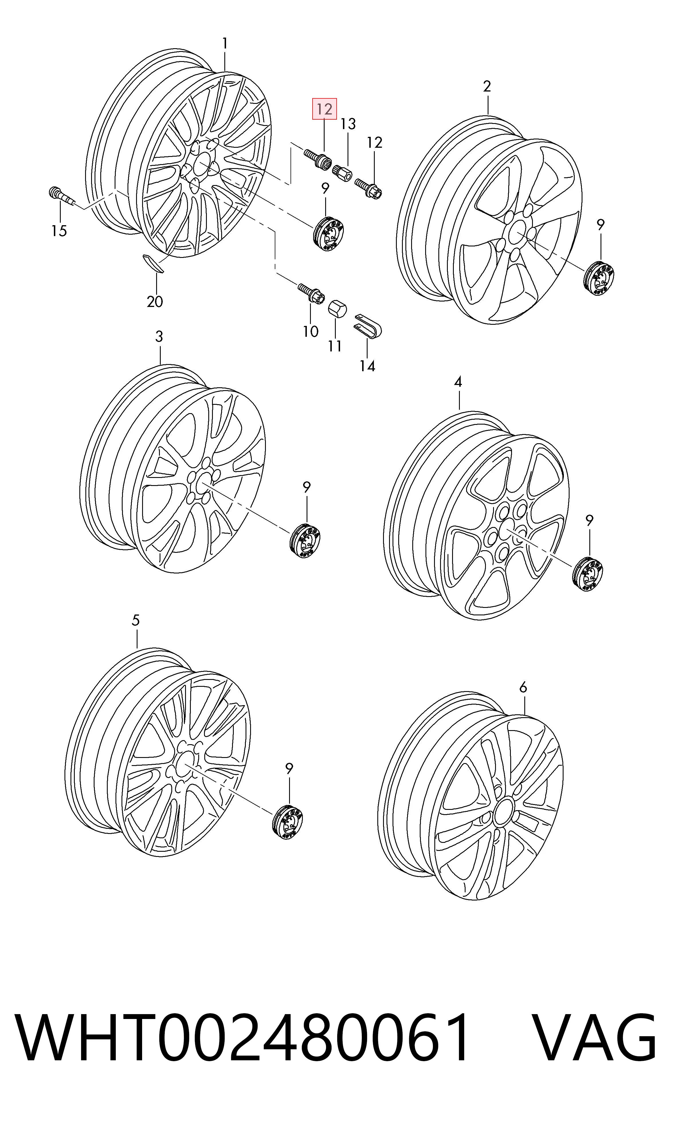  VAG WHT002480061 ціна, від 12.70 USD