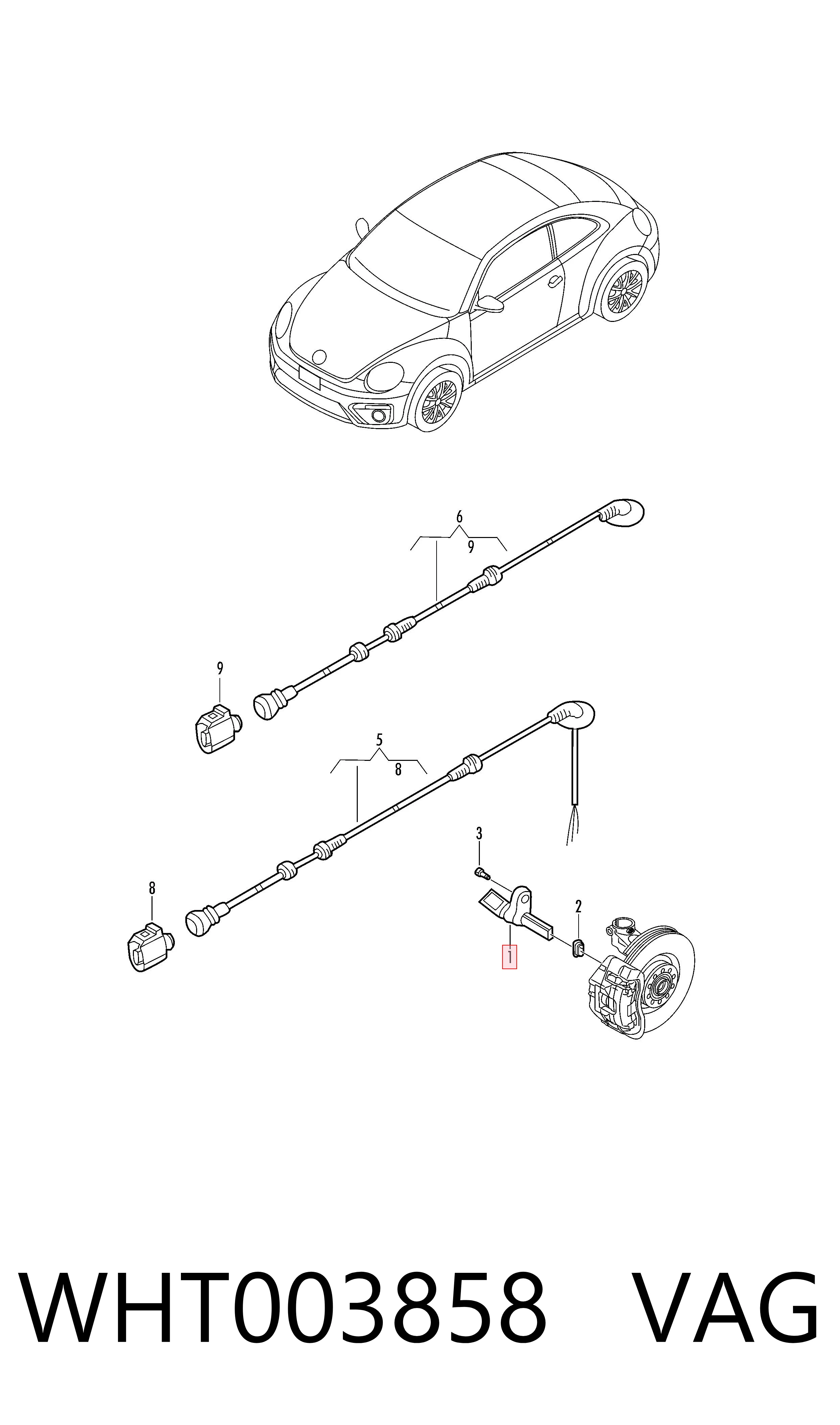 Датчик ABS задній правий VAG WHT003858 ціна, від 12.57 USD