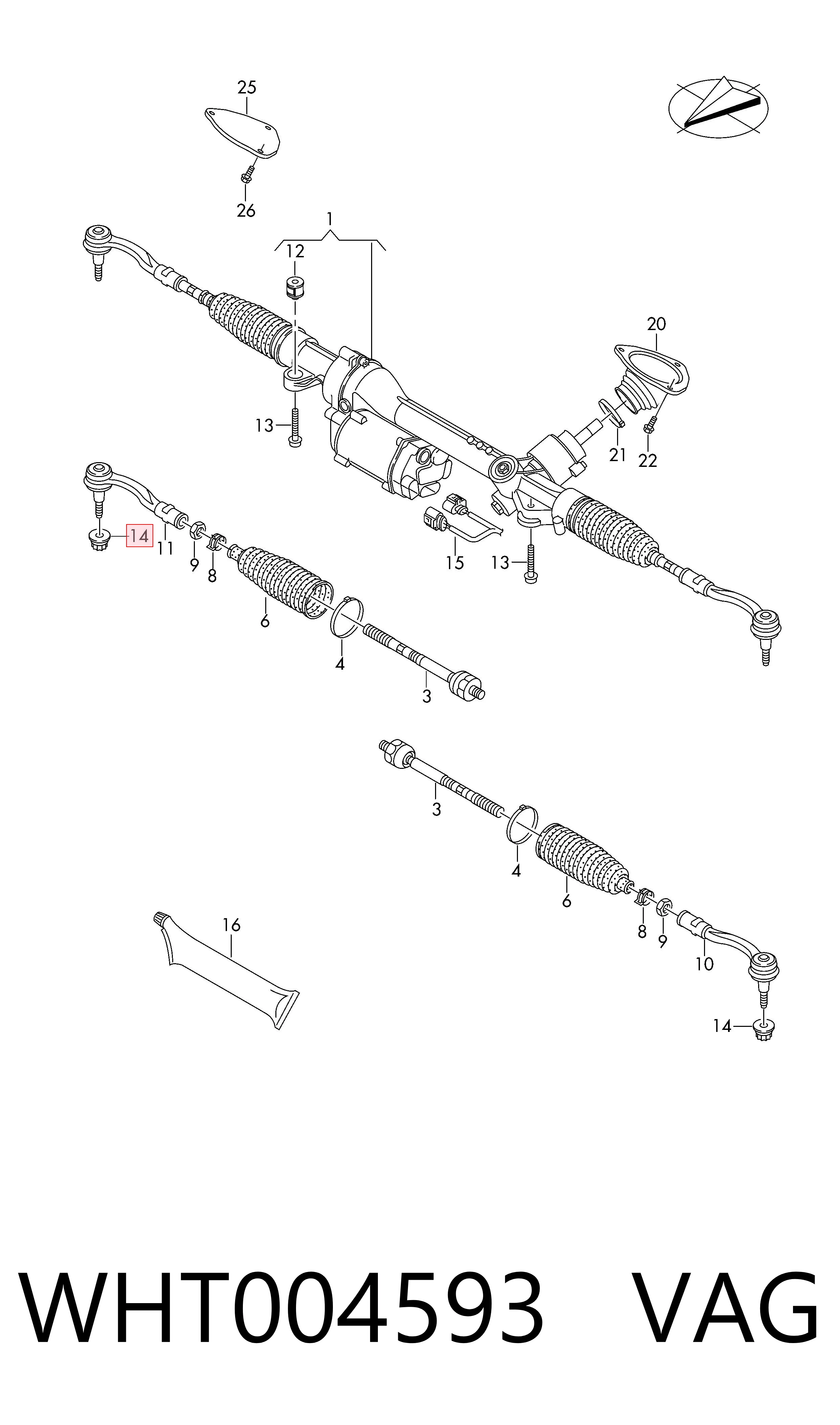 Наконечник рульовий VAG WHT004593 ціна, від 4.84 USD