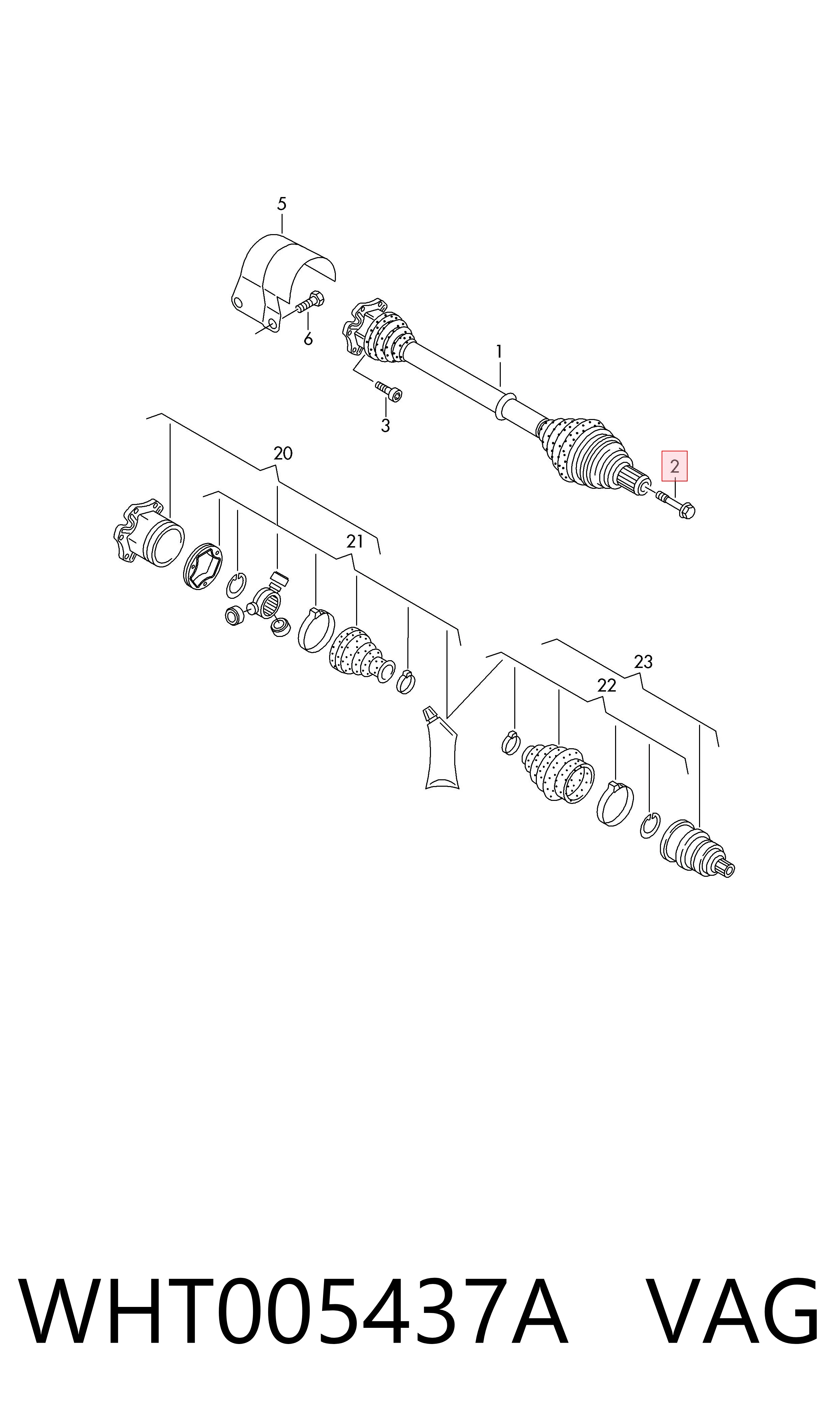 Болт кріплення маточини VAG WHT005437A ціна, від 4.40 USD