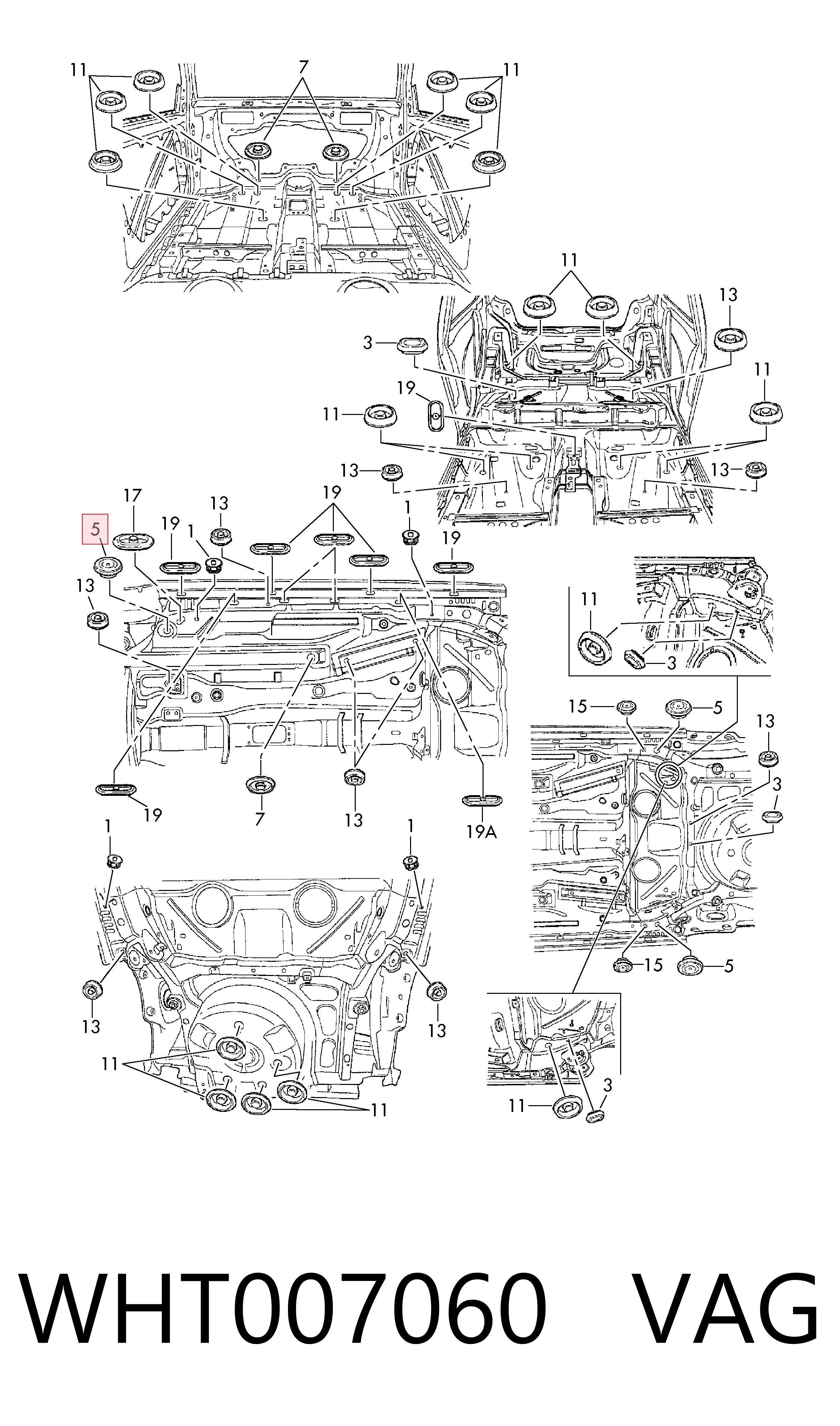 Заглушка днища кузова VAG WHT007060 ціна, від 1.24 USD