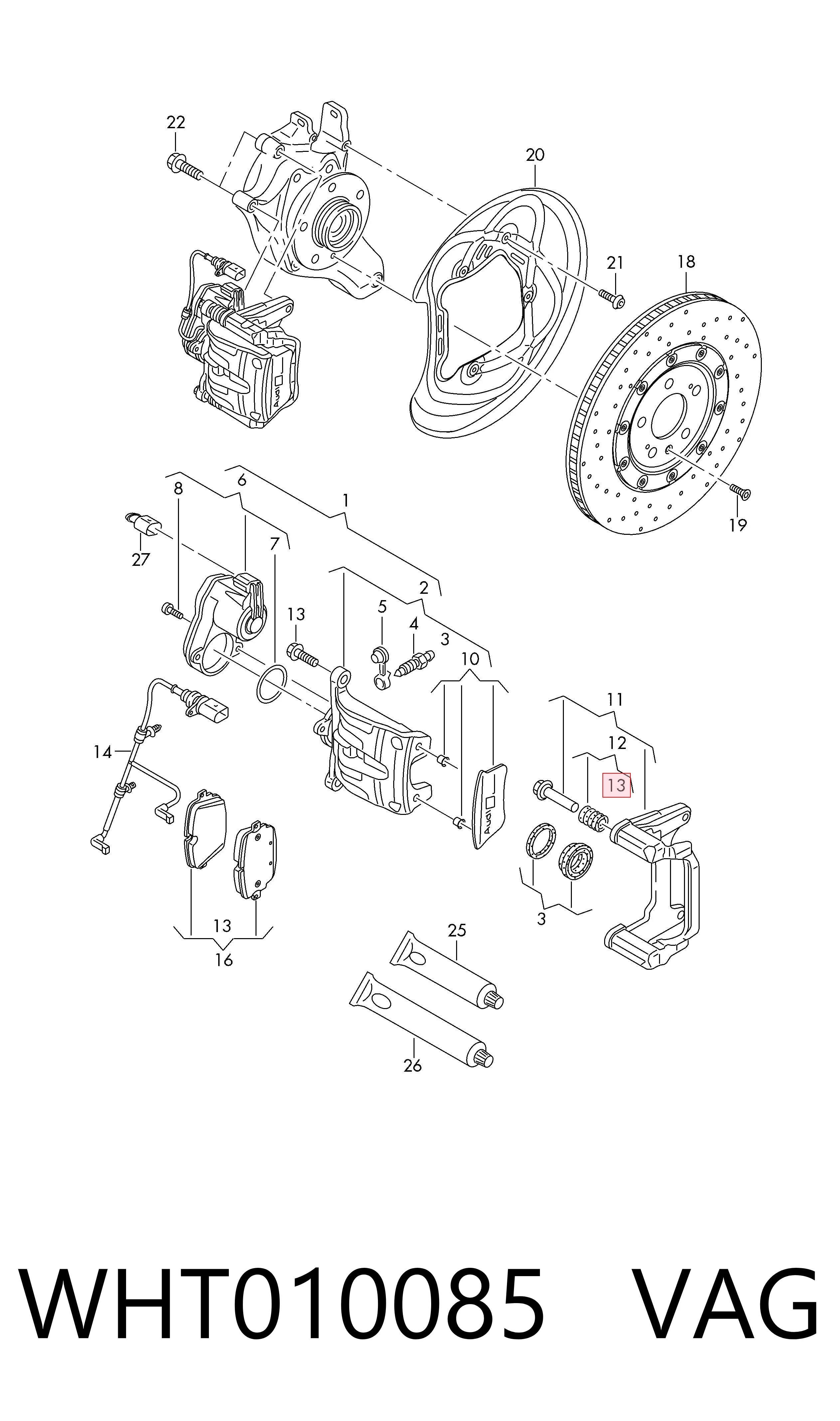 Болт кріплення супорта Bentley WHT003250 ціна, від 1.44 USD