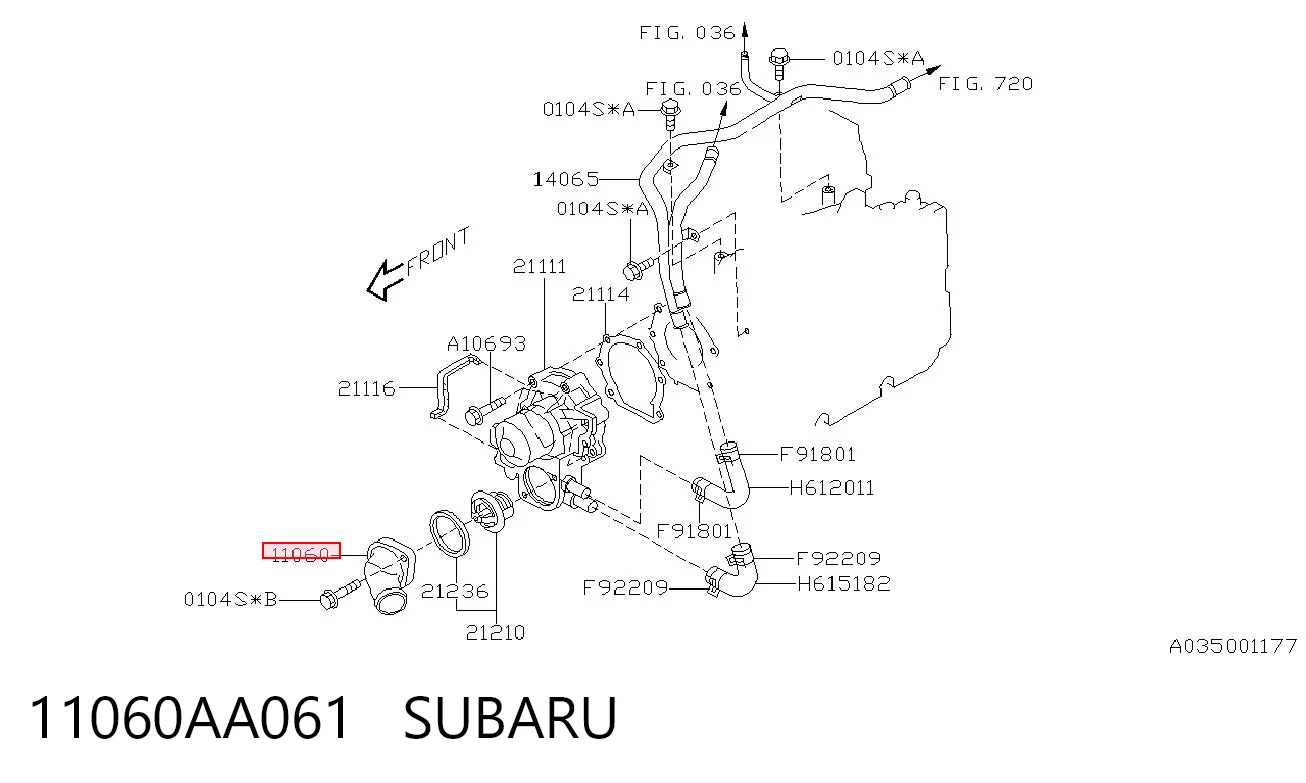 11060AA061 Subaru Кришка термостата