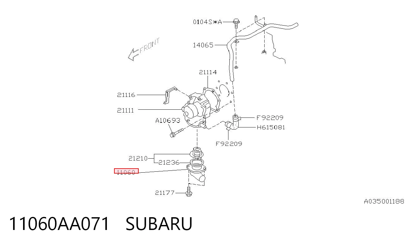 11060AA071 Subaru Кришка термостата