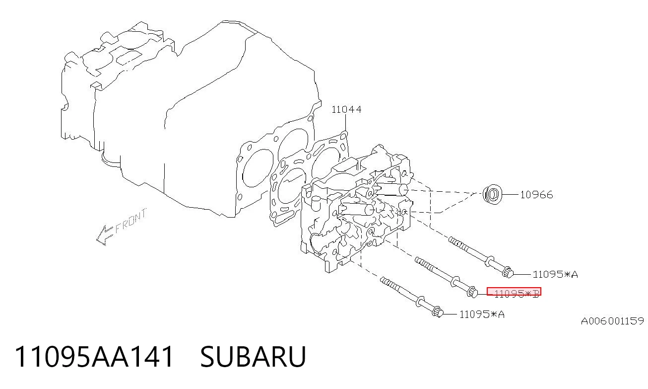 11095AA141 Subaru Болт кріплення головки блоку циліндрів