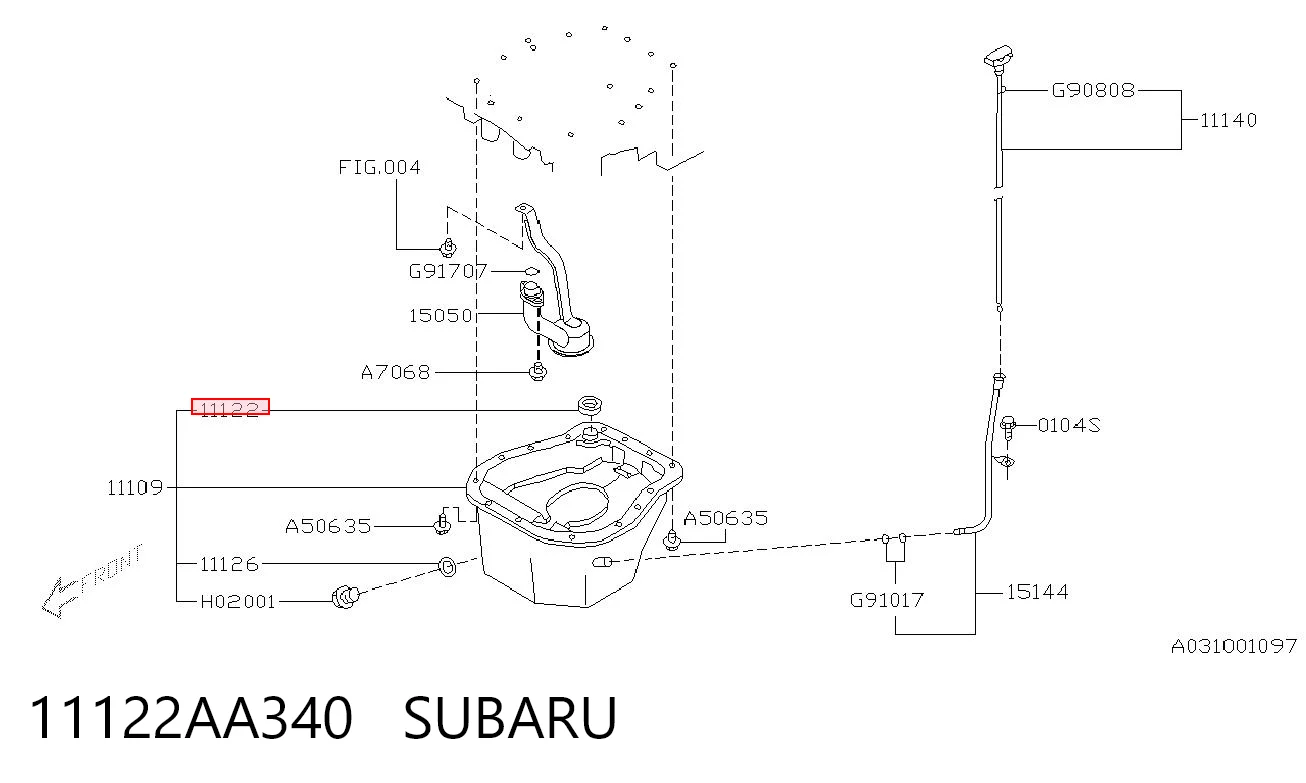 11122AA340 Subaru Прокладка піддону картера двигуна