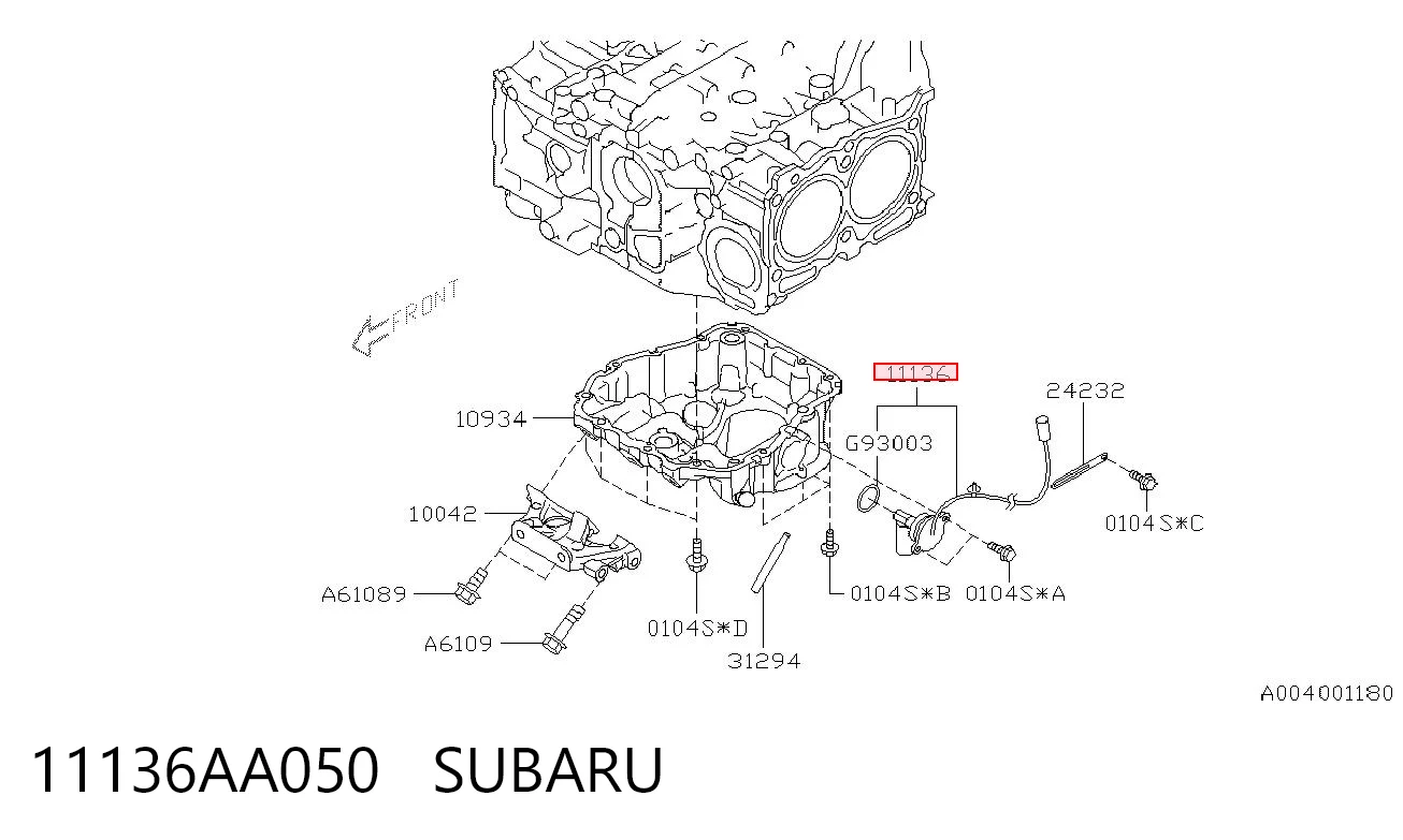 11136AA050 Subaru 