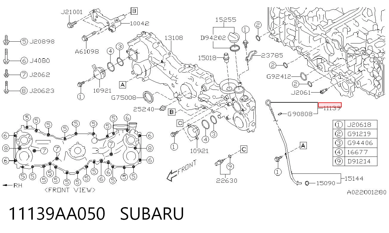 Покажчик рівня масла на Subaru Forester IV S13, SJ