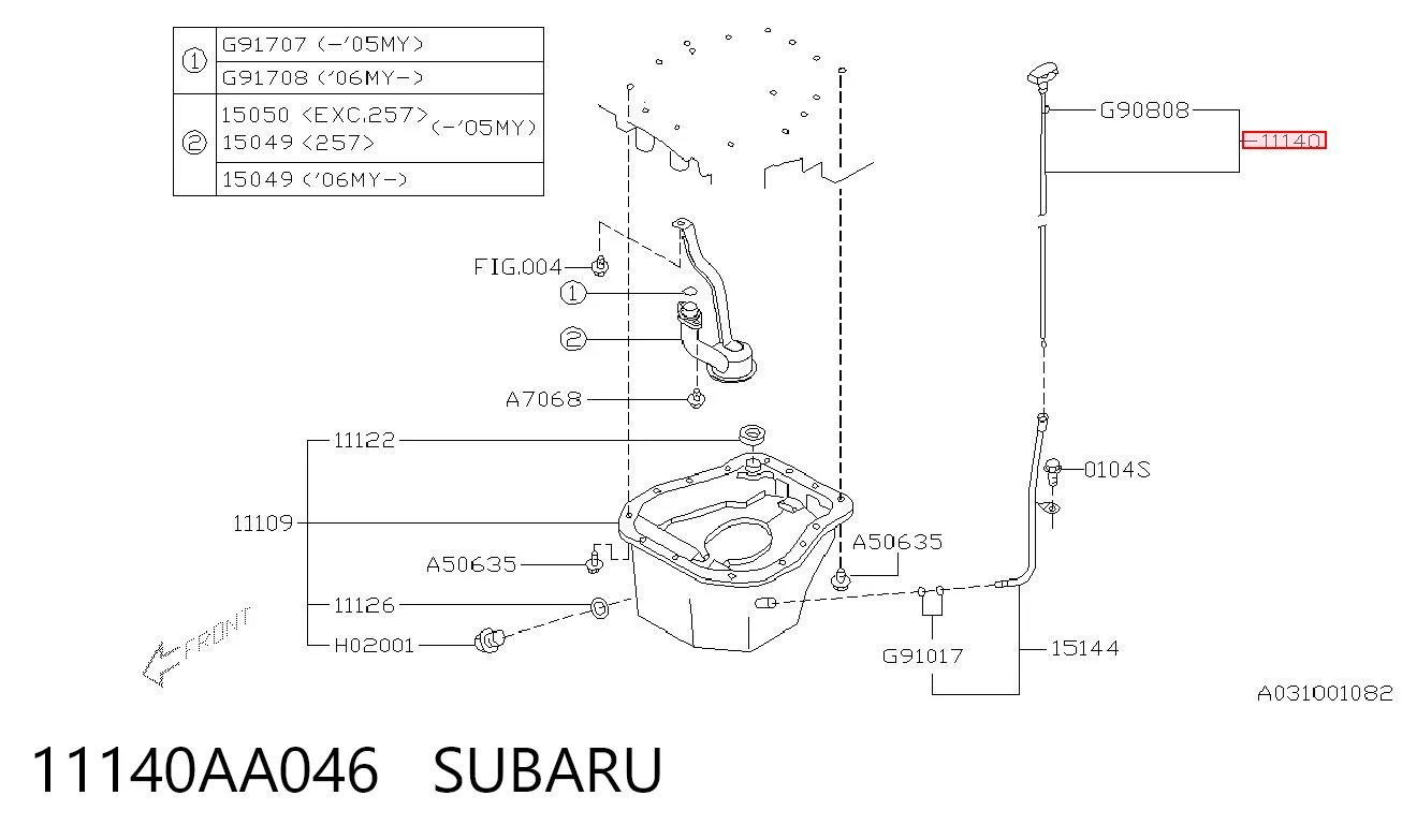 Покажчик рівня масла на Subaru Legacy II BD, BG