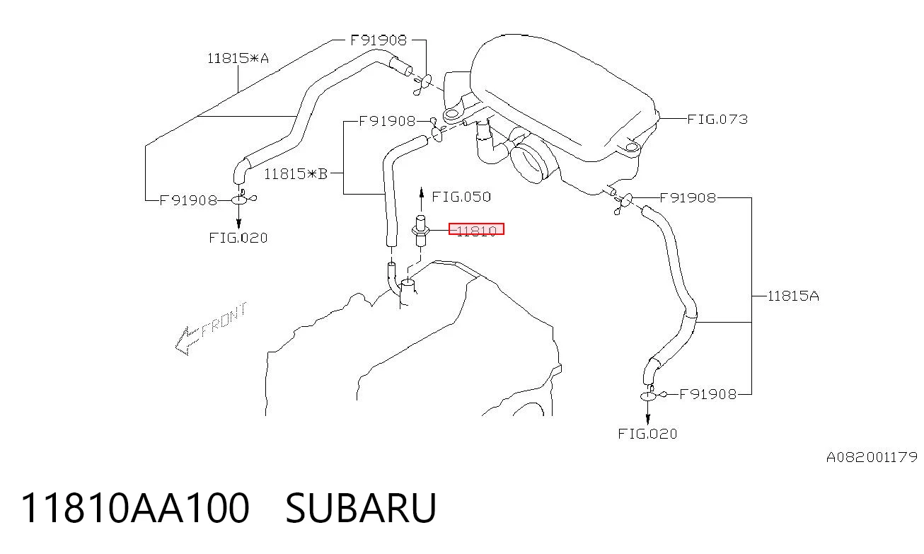 11810AA100 Subaru Клапан PCV (вентиляції картерних газів)