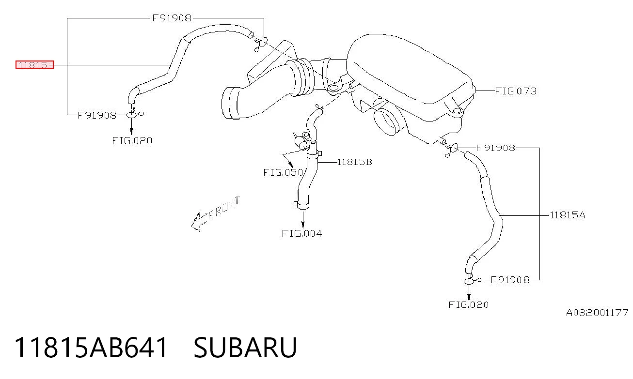 11815AB641 Subaru Дренажний шланг корпусу повітряного фільтра