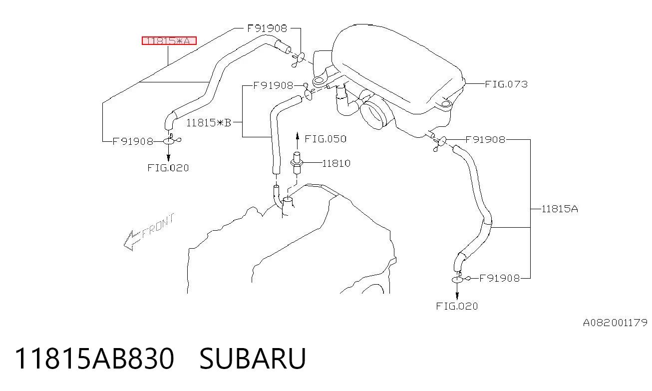 11815AB830 Subaru Шланг повітряний вентиляції картера