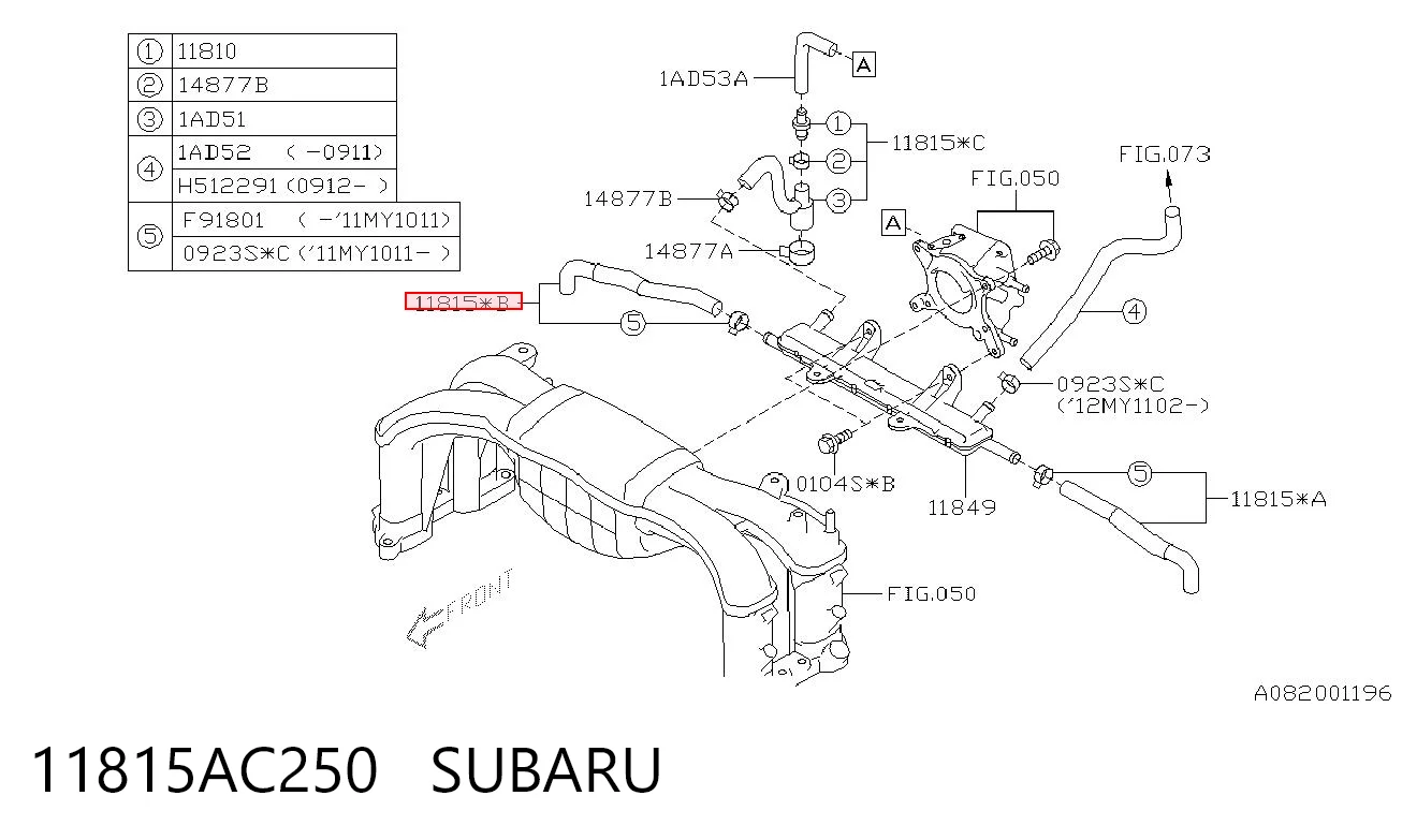 11815AC250 Subaru 