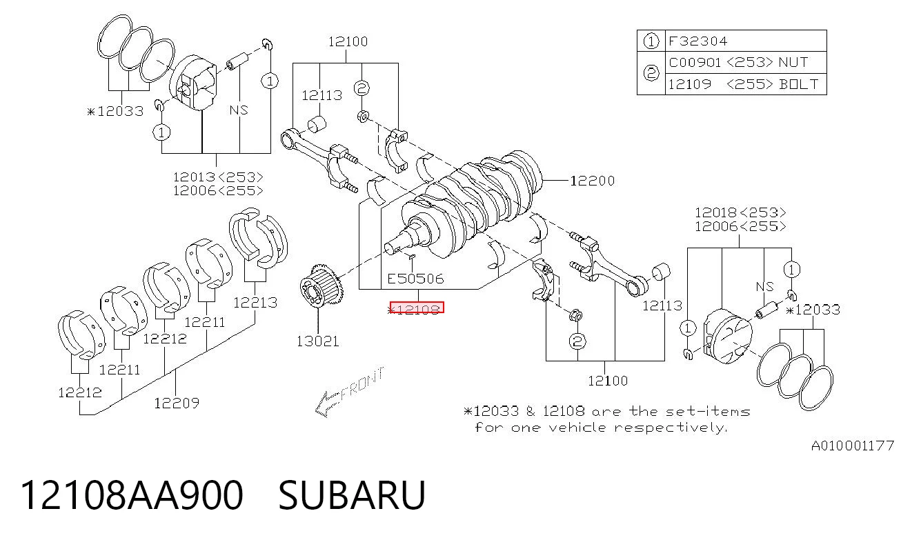 Шатунні вклалиші колінвала STD Subaru Legacy IV седан (B13) (2003 - 2009) ціна, від 50.68 USD