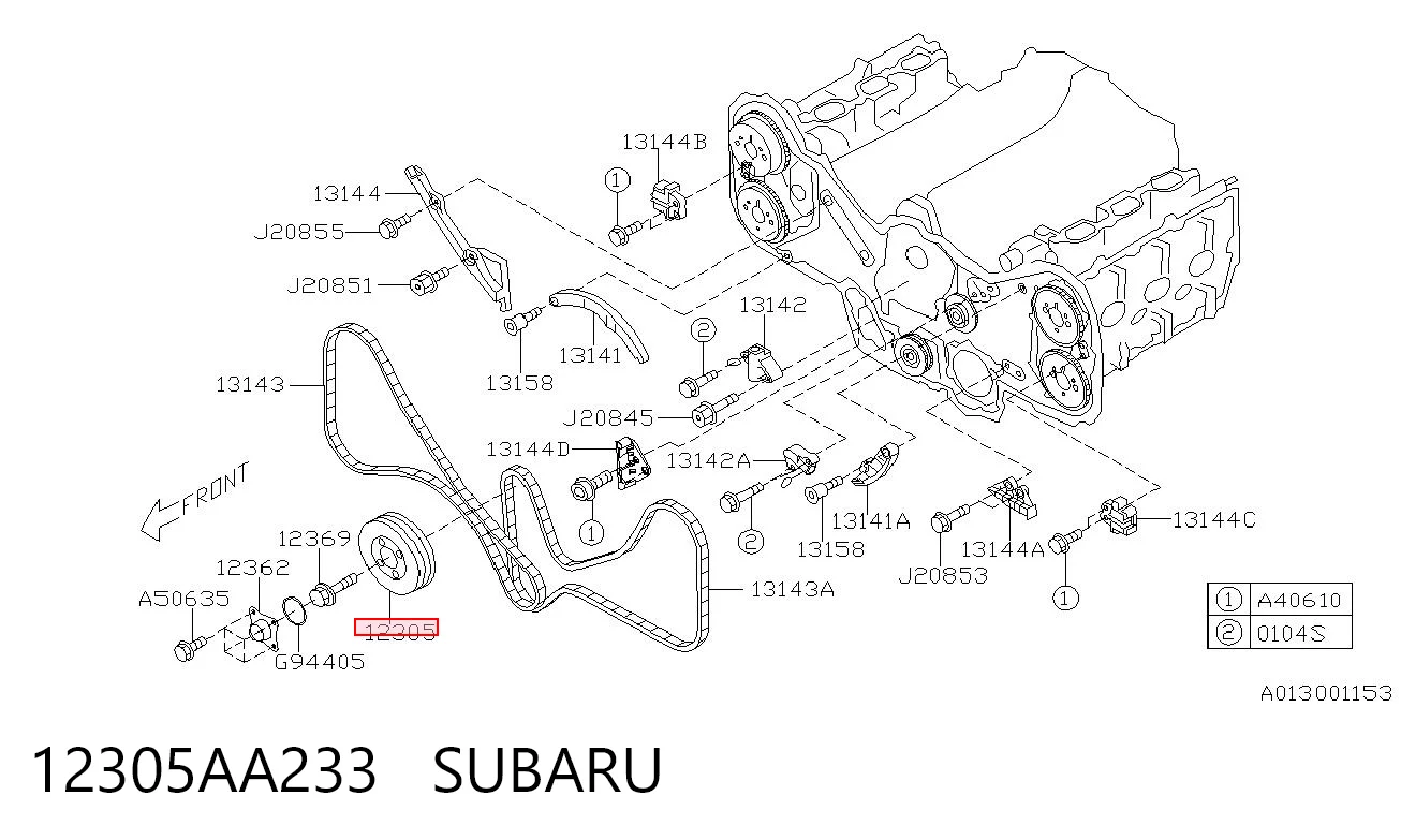 12305AA233 Subaru Демпфер колінвалу
