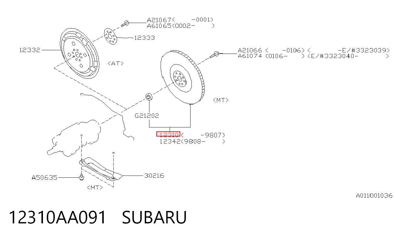 Купити Маховик Subaru Legacy II BD, BG