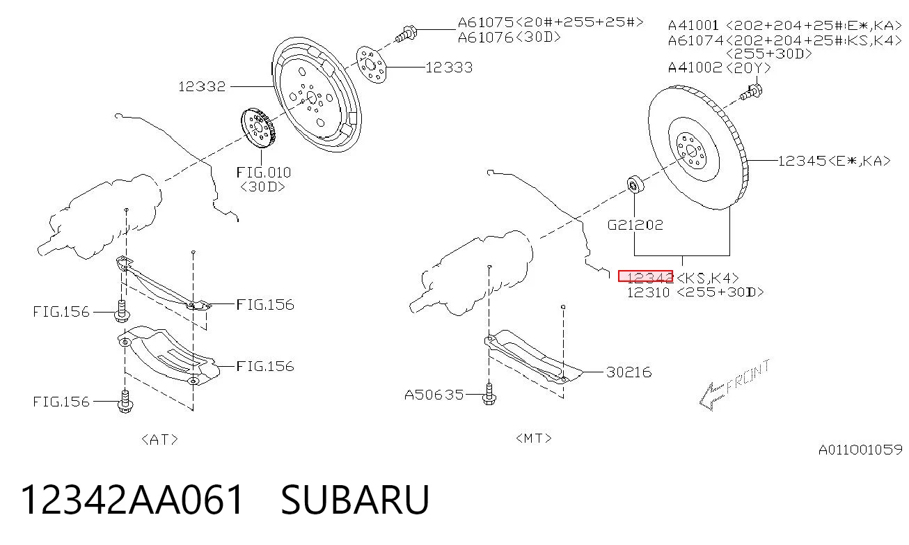 12342AA061 Subaru Демпферний маховик