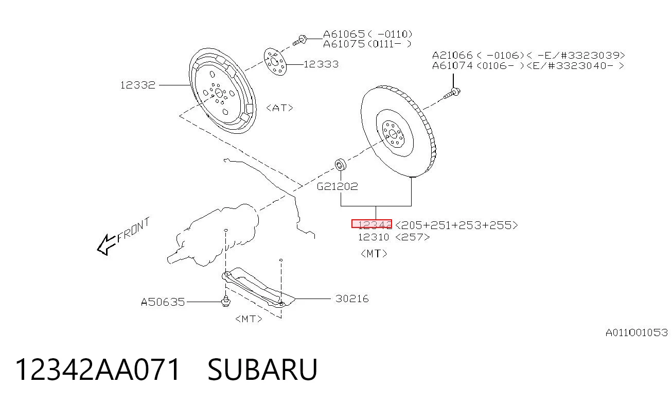 12342AA071 Subaru Демпферний маховик