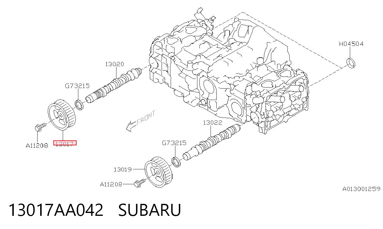 13017AA042 Subaru Зірка шестерня розподільного валу двигуна, правого