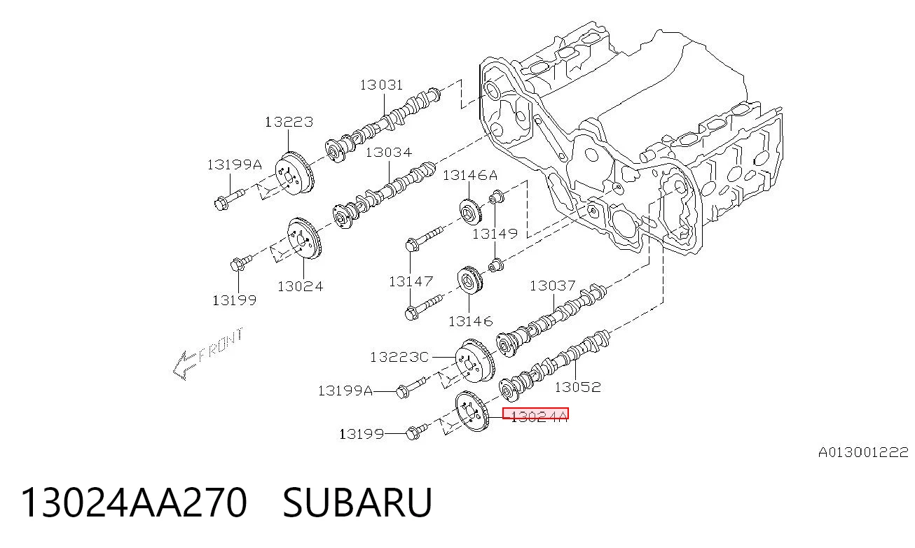 13024AA270 Subaru Зірка-шестерня розподільного валу двигуна, випускного лівого