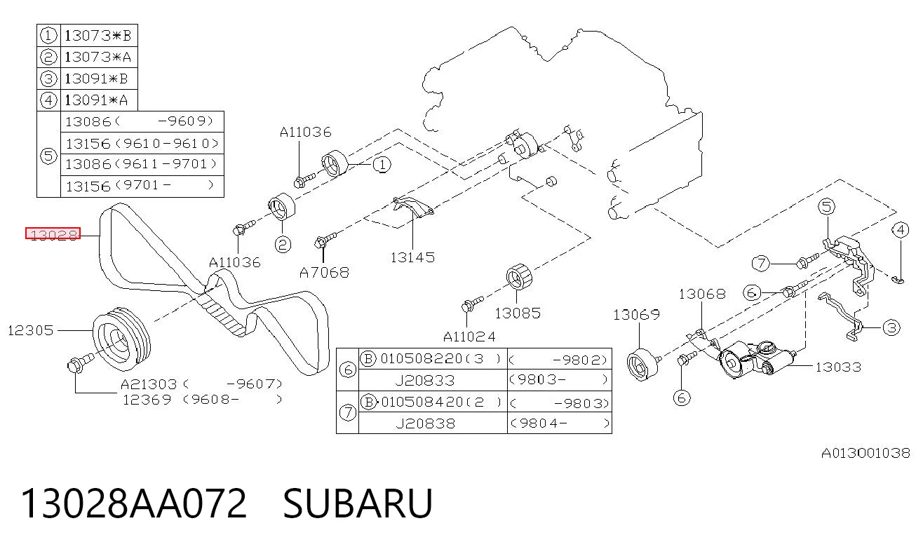 13028AA072 Subaru Ремінь двигуна