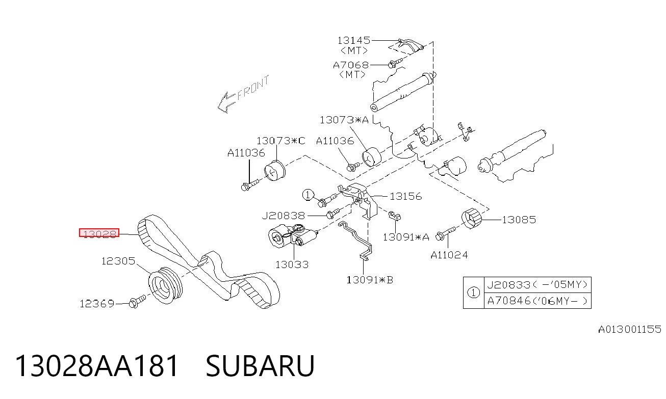 13028AA181 Subaru Ремінь двигуна
