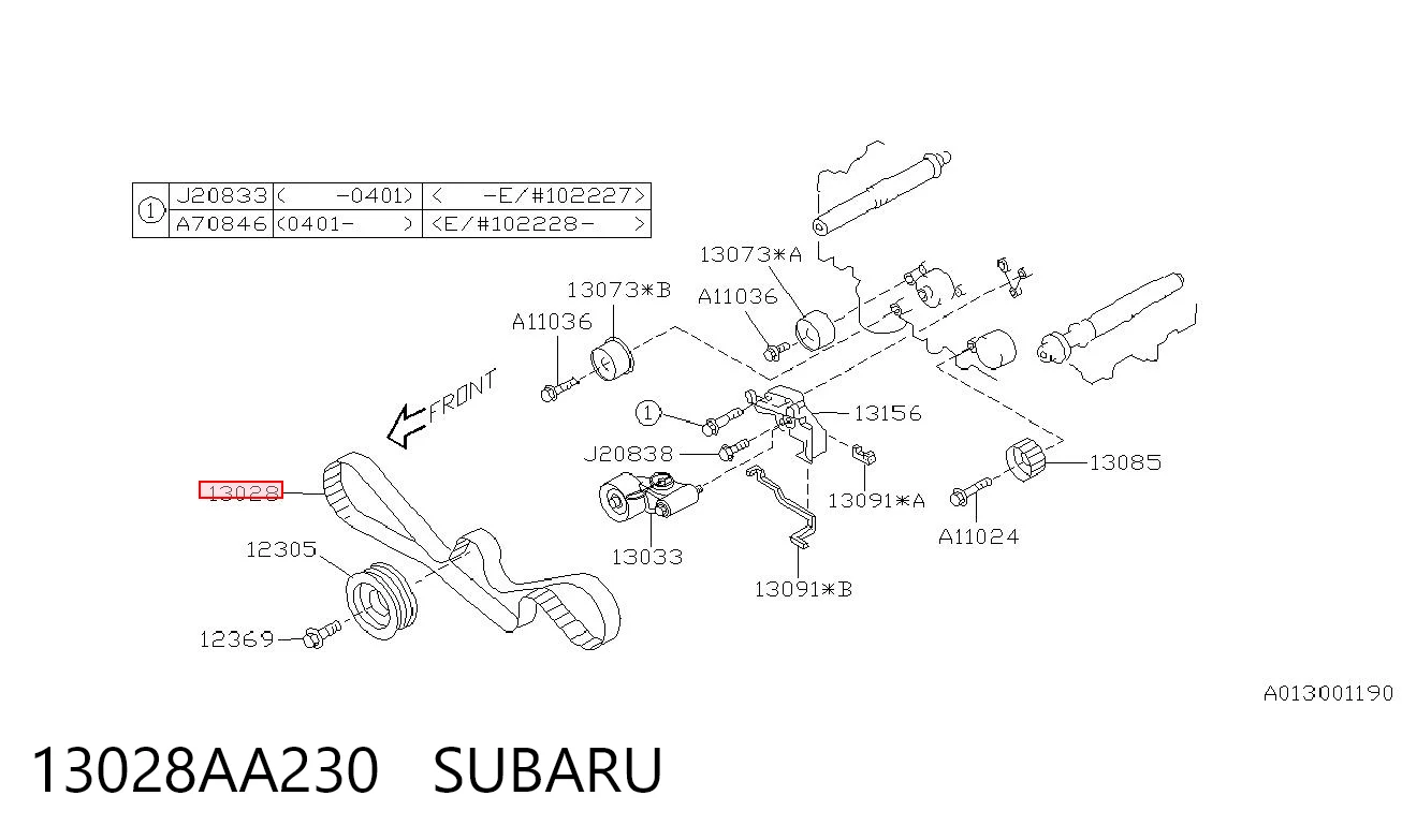 13028AA230 Subaru Ремінь двигуна