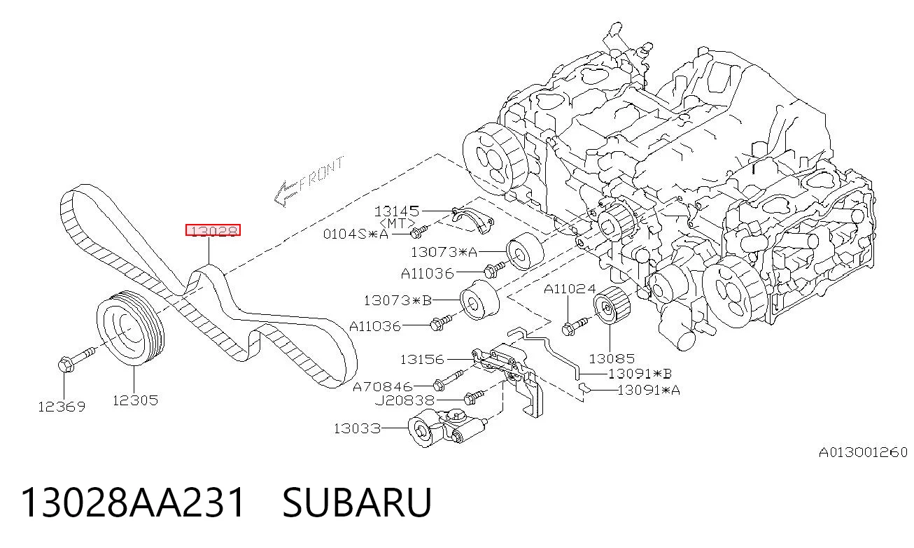 13028AA231 Subaru Ремінь двигуна