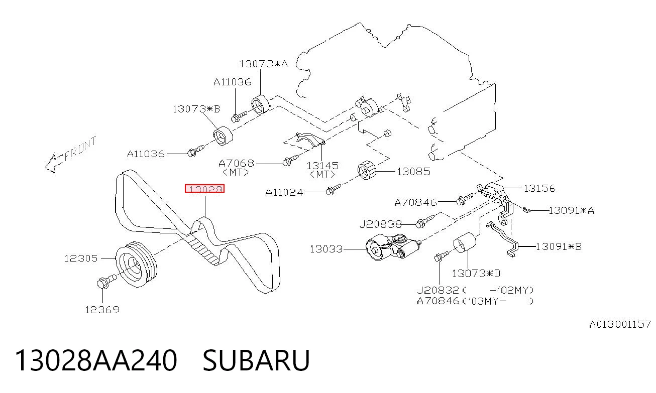 13028AA240 Subaru Ремінь двигуна