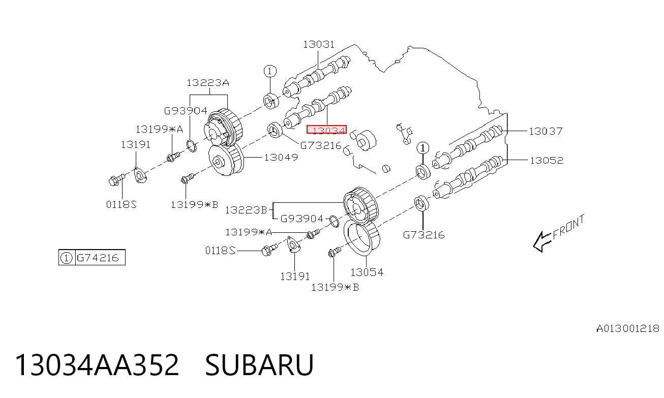 13034AA352 Subaru Шток двигуна, випускний, правий
