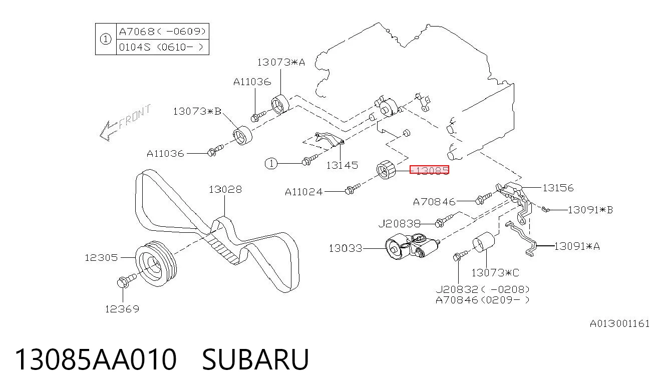 13085AA010 Subaru Паразитний провідний ролик