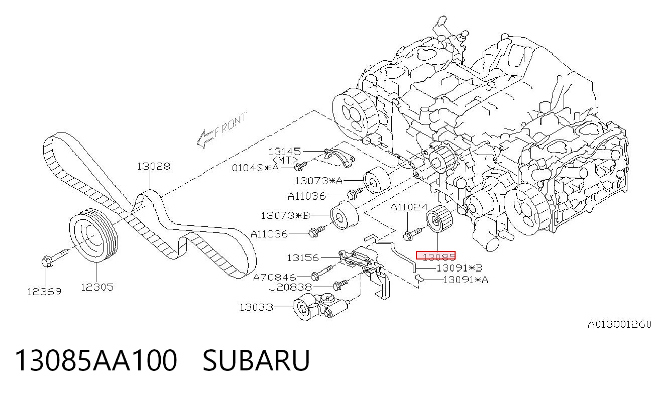 13085AA100 Subaru Паразитний провідний ролик