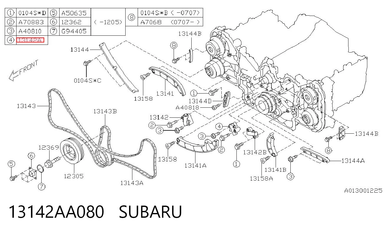 13142AA080 Subaru Натягувач ланцюга ГРМ, лівий