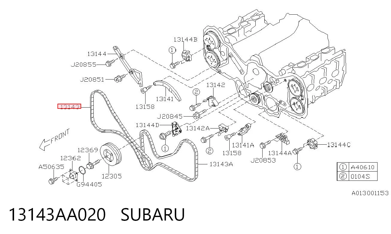 13143AA020 Subaru Ланцюг ГРМ, правий