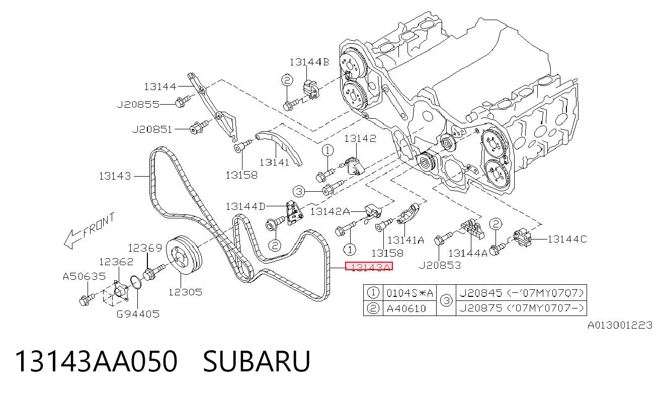 13143AA050 Subaru Ланцюг ГРМ, лівий