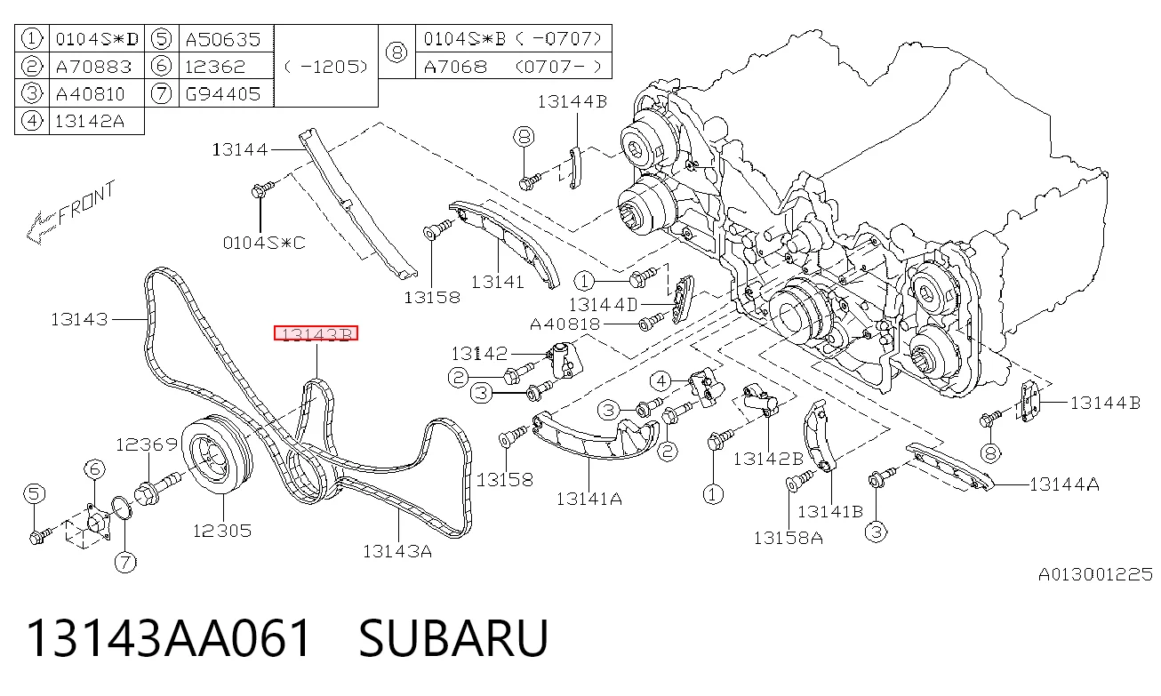 13143AA061 Subaru Ланцюг маслянного насосу