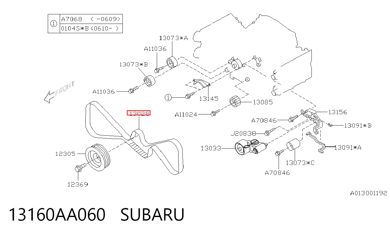 13160AA060 Subaru Ремінь двигуна