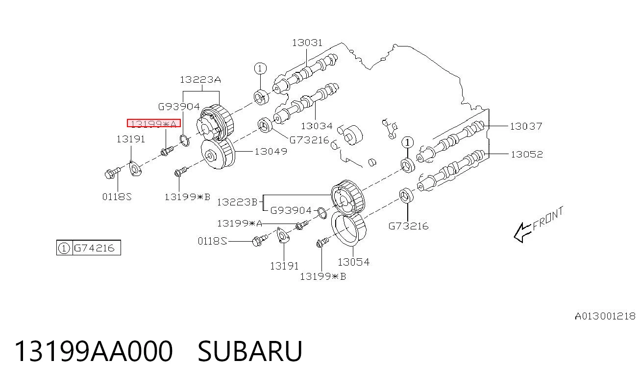 13199AA000 Subaru Болт шестерні распредвала