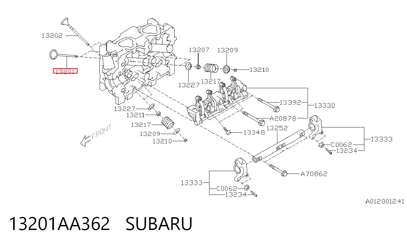 13201AA362 Subaru Клапан впускний
